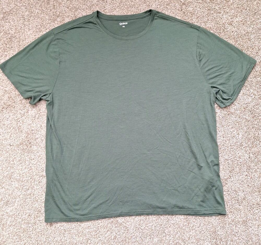 Quince 100% Merino Wool T Shirt Men XXL Green All Season Base Layer 2XL